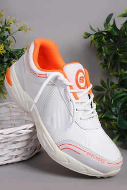 👟 Men's White Synthetic Leather Casual Gripper - Perfect for Running & Everyday Wear