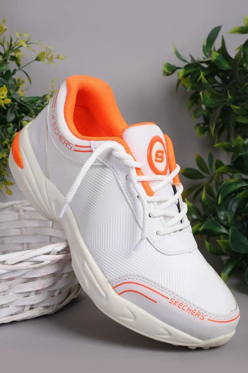 👟 Men's White Synthetic Leather Casual Gripper - Perfect for Running & Everyday Wear