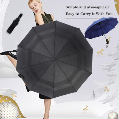 🌂 Compact Travel Umbrella With Windproof Design – Gray (Ghana Edition) - Mayari Super Store