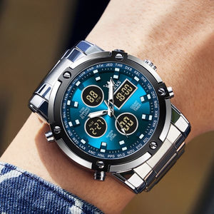 ⌚ Skemie 1389 Men’s Digital Analog Watch – Waterproof, Stainless Steel, Multi-Time Chronograph (Without Box) Mayari Super Store