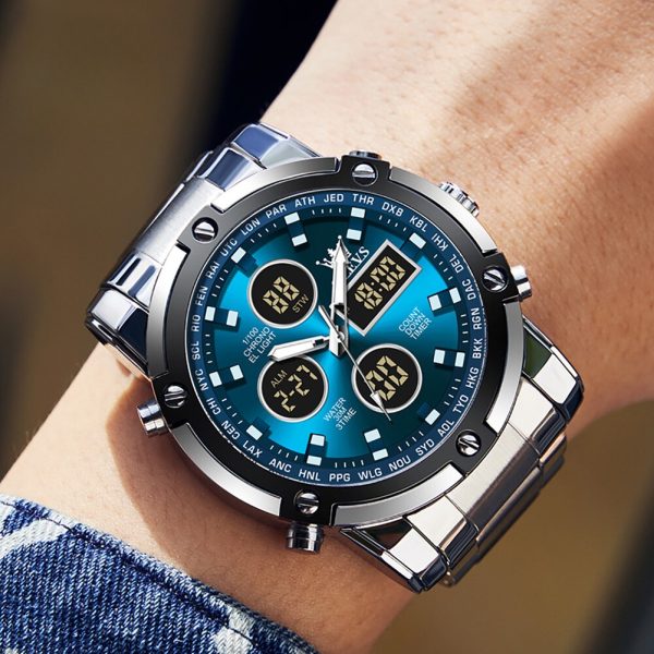 ⌚ Skemie 1389 Men’s Digital Analog Watch – Waterproof, Stainless Steel, Multi-Time Chronograph (Without Box) Mayari Super Store