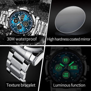 ⌚ Skemie 1389 Men’s Digital Analog Watch – Waterproof, Stainless Steel, Multi-Time Chronograph (Without Box) Mayari Super Store