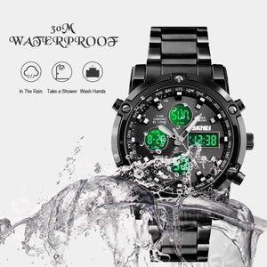 ⌚ Skemie 1389 Men’s Digital Analog Watch – Waterproof, Stainless Steel, Multi-Time Chronograph (Without Box) Mayari Super Store