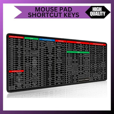 ⌨️ Keyboard Shortcut Mouse Pad – Excel/Word/PPT Cheat Sheet | Anti-Slip | Super Large Mat - Mayari Super Store