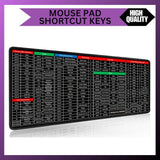 ⌨️ Keyboard Shortcut Mouse Pad – Excel/Word/PPT Cheat Sheet | Anti-Slip | Super Large Mat Mayari Super Store
