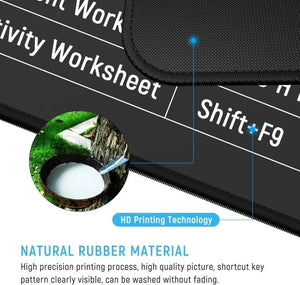 ⌨️ Keyboard Shortcut Mouse Pad – Excel/Word/PPT Cheat Sheet | Anti-Slip | Super Large Mat Mayari Super Store