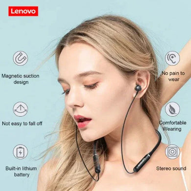 🎧 Lenovo HE05 Neckband Bluetooth Headset – Stylish, Powerful, and Comfortable 🎧 Mayari Super Store