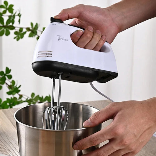 🍰 Scarlett Hand Mix Beater – 7 Speed Egg Beater with Chrome Beaters & Dough Hooks Mayari Super Store