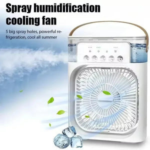🌬️ Portable Air Conditioner Fan – 3 in 1 Mini Cooler with LED Light & Humidifier 💦✨ Mayari Super Store