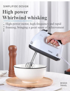 🍰 Scarlett Hand Mix Beater – 7 Speed Egg Beater with Chrome Beaters & Dough Hooks Mayari Super Store