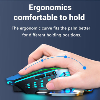 🖱️ Wireless & Rechargeable LED Gaming Mouse – Ultimate RGB Gaming Mouse for Laptop & PC Mayari Super Store