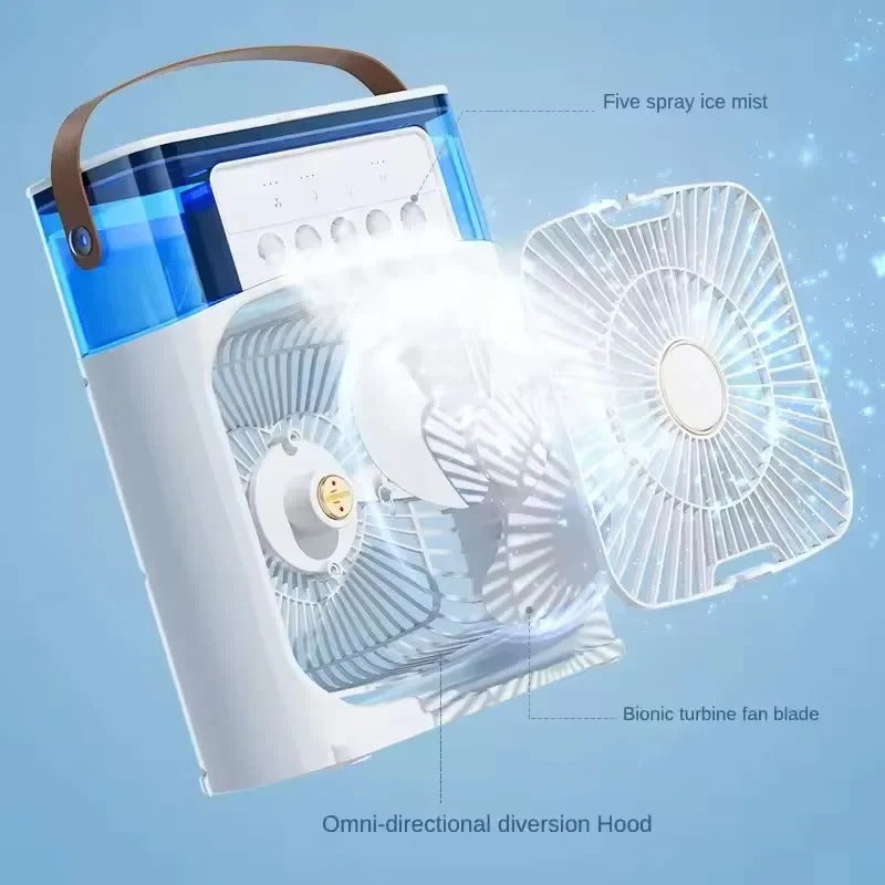 🌬️ Portable Air Conditioner Fan – 3 in 1 Mini Cooler with LED Light & Humidifier 💦✨ Mayari Super Store