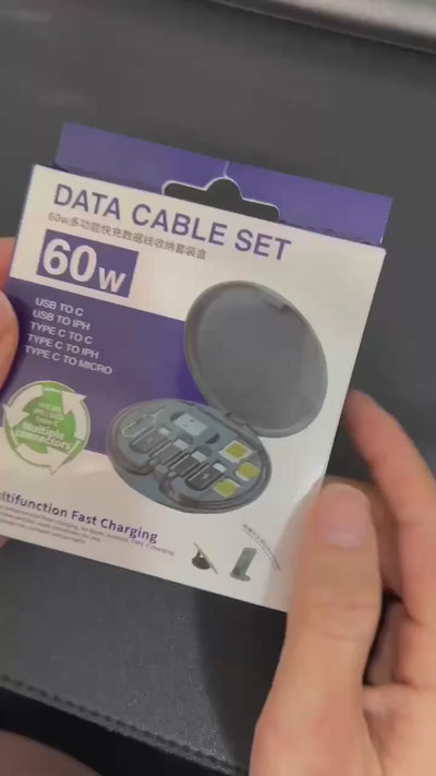 🔌 5 in 1 Multifunctional Portable Data Cable Storage Set