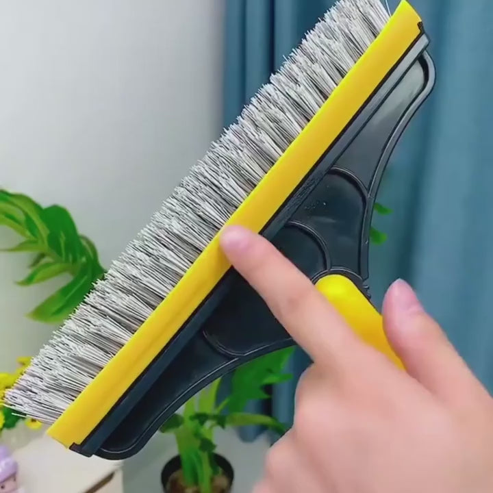 2-in-1 Floor Scrub Brush with Long Handle & Squeegee – Heavy-Duty Cleaning Made Easy