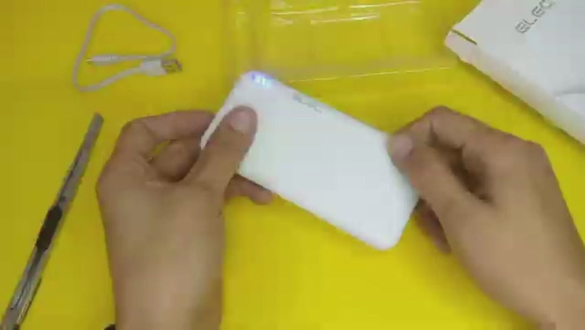 🔋 ELEC 10,000mAh Fast Charging Power Bank – White | Dual USB Type-A & Type-C Outputs